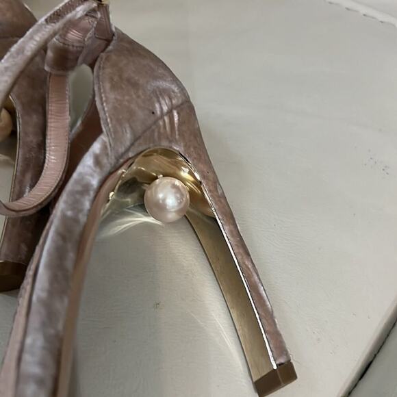 NICHOLAS KIRKWOOD NWOT MIRA PEARL VELVET SANDALS SIZE 39 1/2 - Picture 6 of 9